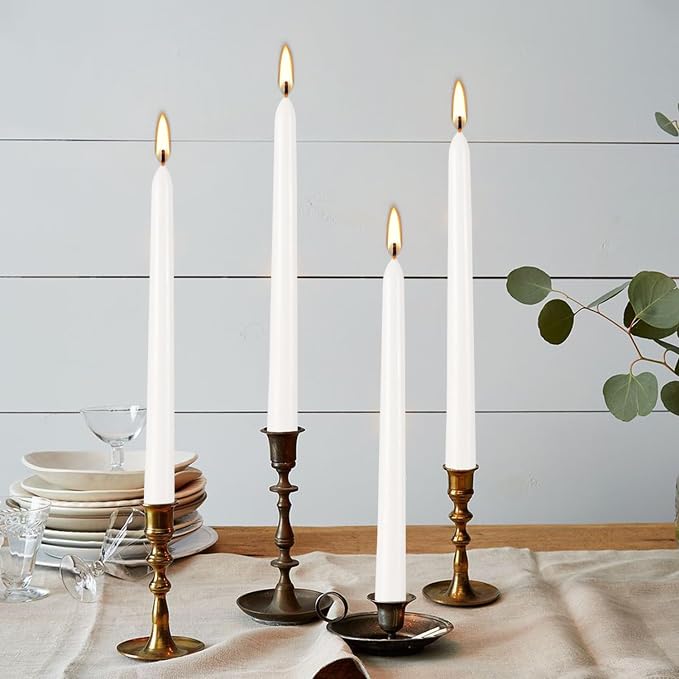 Howemon 20 Pack White Taper Candles 12 Inch Tall 3/4 Inch Thick Burn 10 Hours - Image 7