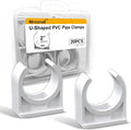 20PCS 50mm PVC Pipe Clamps, U-Shaped Pipe Clips by Mrosnail
