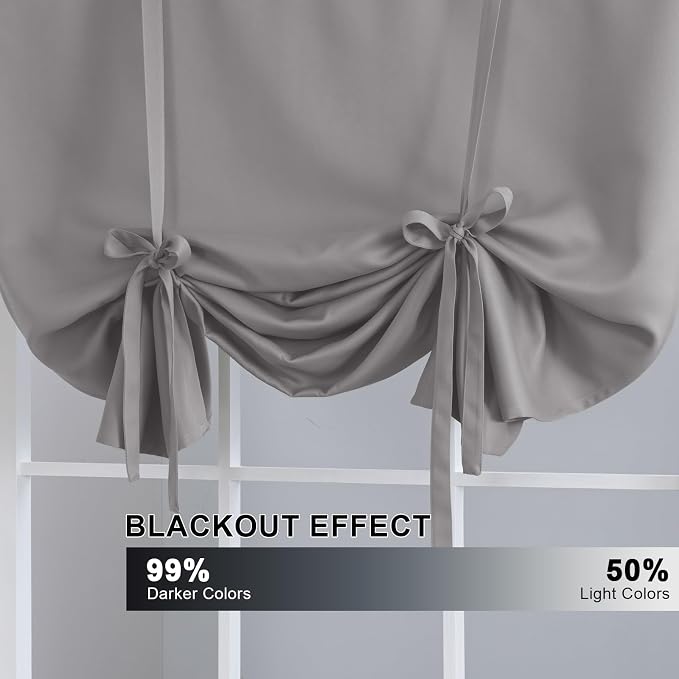 H.VERSAILTEX Blackout Tie Up Curtain Thermal Insulated Curtains Bathroom - Image 3