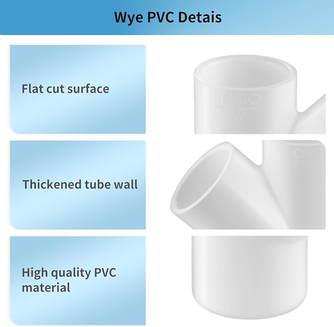 LESSO PVC Pipe Fittings, PVC Wye 10PCS - Image 4