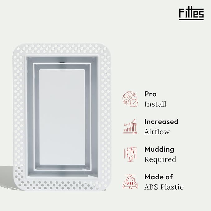 Fittes Flush Wall Vent, Minimalist ABS Plastic HVAC Air Return Register Cover - Image 2