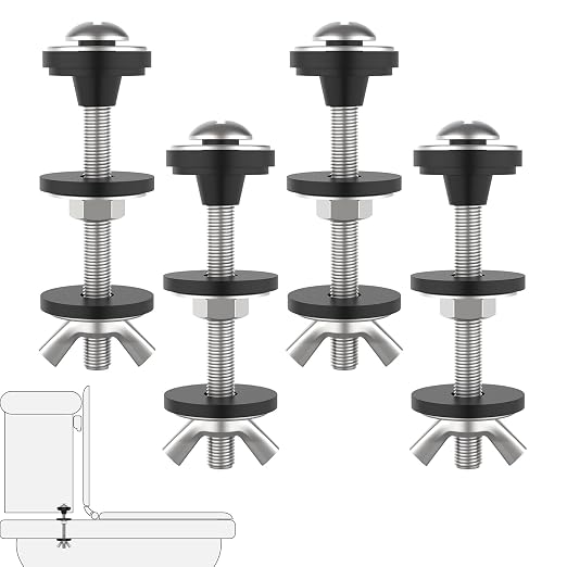 4 Pcs Universal Toilet Tank to Bowl Bolts Kit, Heavy Duty Stainless Steel by Unknown