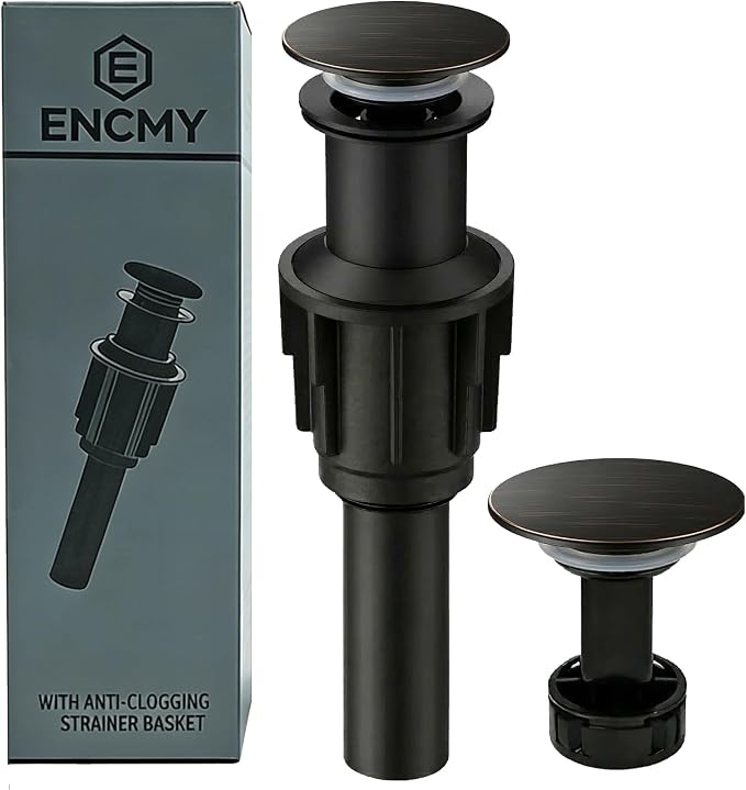 Bathroom Sink Drain Without Overflow- Oil Rubbed Bronze Pop up Drain by Unknown