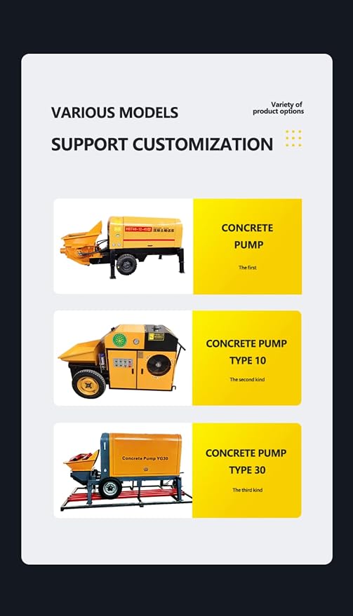 Concrete Pump Portable Cement Pump Hydraulic Concrete Line Pump Trailer | Mini - Image 3
