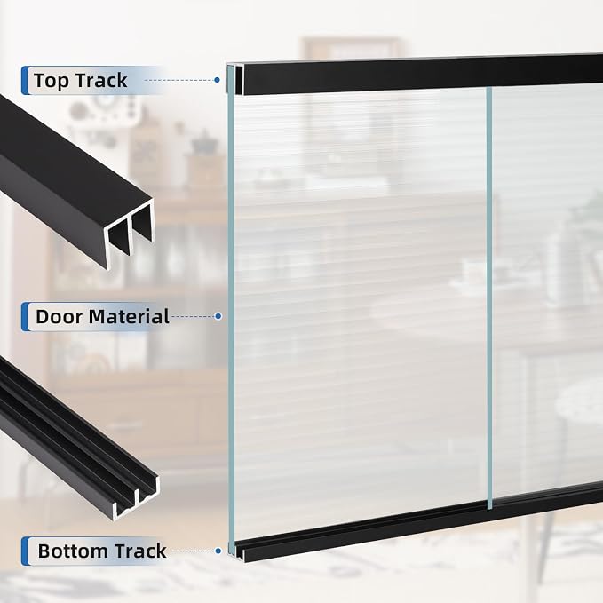 Raytano 4 Sets 48" Metal Sliding Door Track Set - Image 7