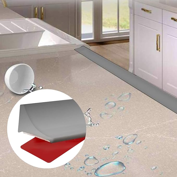 New Collapsible Shower Threshold Water Dam, Self Adhesive Silicone Waterproof - Image 5