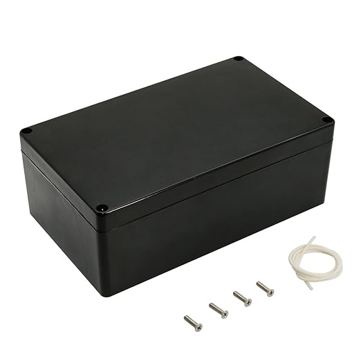 ABS Plastic Electrical Project Case Power Junction Box, Project Box Black 7.87 by LeMotech