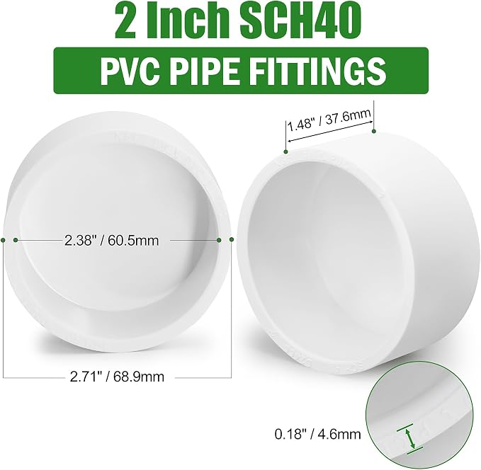SCH40 PVC Cap 2 Inch - Image 3