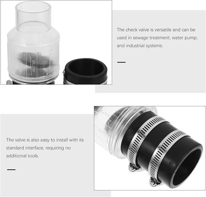 Homoyoyo Spring-loaded Check Valve 1.5 Inch Sump Pump Backflow Prevention Valve - Image 7