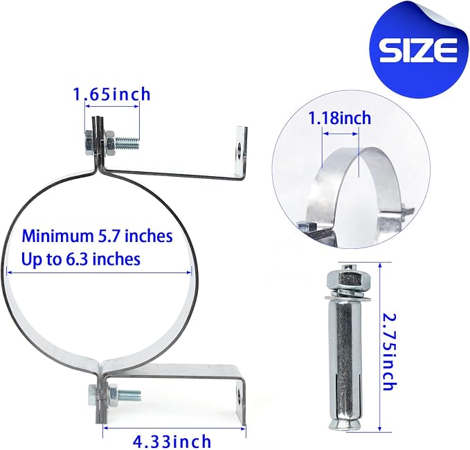 4 Pcs 6 Inch B Vent Wall Strap Round Gas Vent Pipe Strap, B Vent Wall Bracket - Image 2