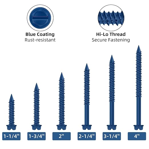 1/4" x 6" Blue Hex Head Concrete Screw Anchor Kit - Image 3