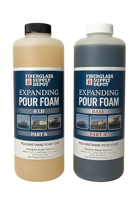 8 lb Expanding Polyurethane Pour Foam: Quart Kit by FiberglassSupplyDepotInc