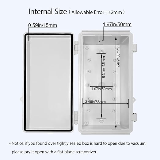 Electrical Box, IP67 Waterproof Hinged Cover Stainless Steel Latch Junction Box - Image 5