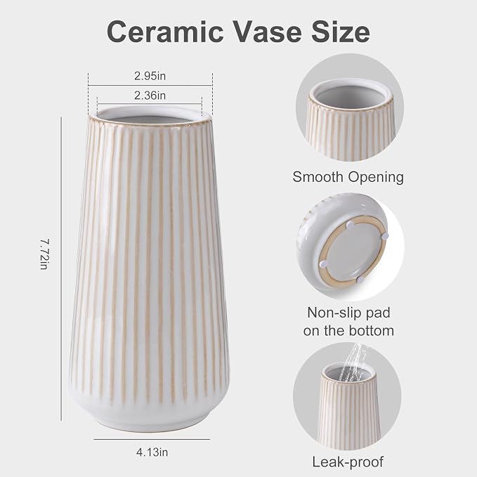 Ceramic Vase, GUKJOB Small Cute Flower Vase - Image 2