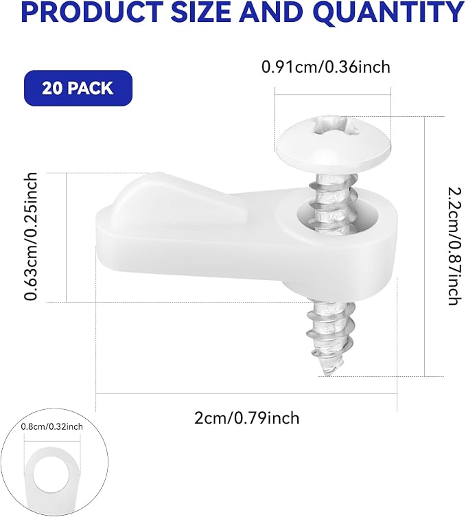 20 Pack Window Screen Clips, PL 7909 Window Screen Retainer Clips - Image 3