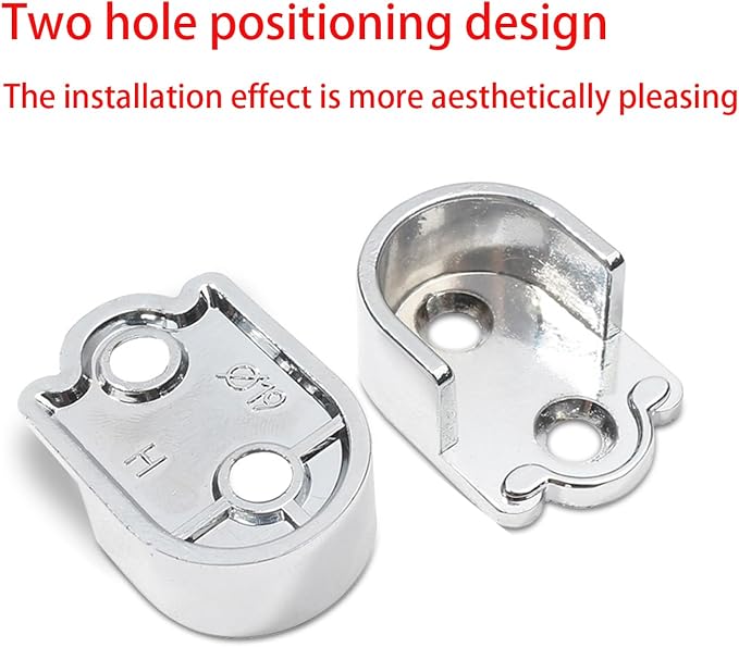 Closet Wardrobe Rod Holder Socket, U-Shaped | End Support Pipe Bracket - Image 4
