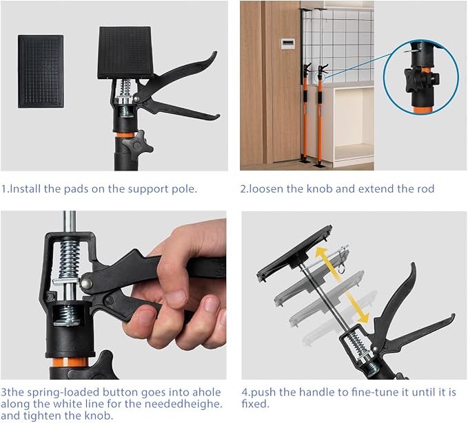 4PK Support Pole, Steel Telescopic Adjustable 3rd Hand Support System, Support - Image 2