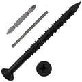 WenSilon 1/4" x2-3/4 Black Concrete Screw Anchor Black Flat Head by Wensilon