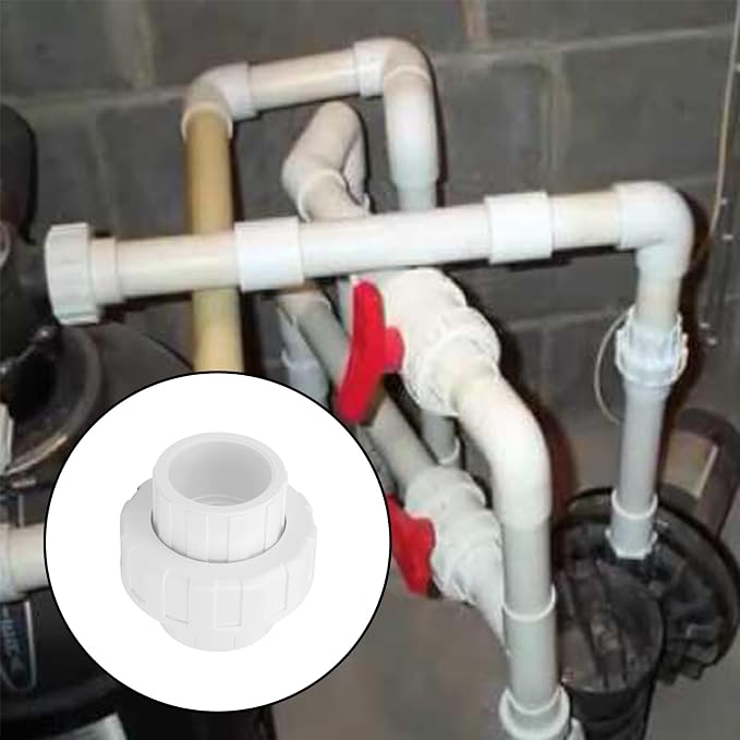 2Pcs 1-1/2" PVC Union Coupling Pipe Fitting 1.5Inch PVC Slip Union PVC Adapter - Image 7