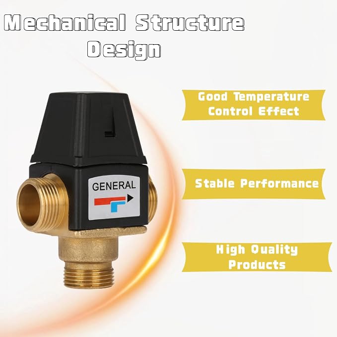 3-Way Mixing Valve 3/4 Mixing Valve DN20 Male Thread Brass Thermostatic Mixing - Image 3