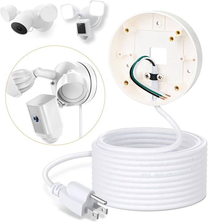 30ft/9M Power Cable with Adapter and Plug-in Mount Compatible with Blink by CaGuan