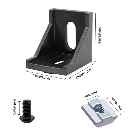 24pcs 4040 Aluminum Extrusion Corner Bracket Black - Image 2