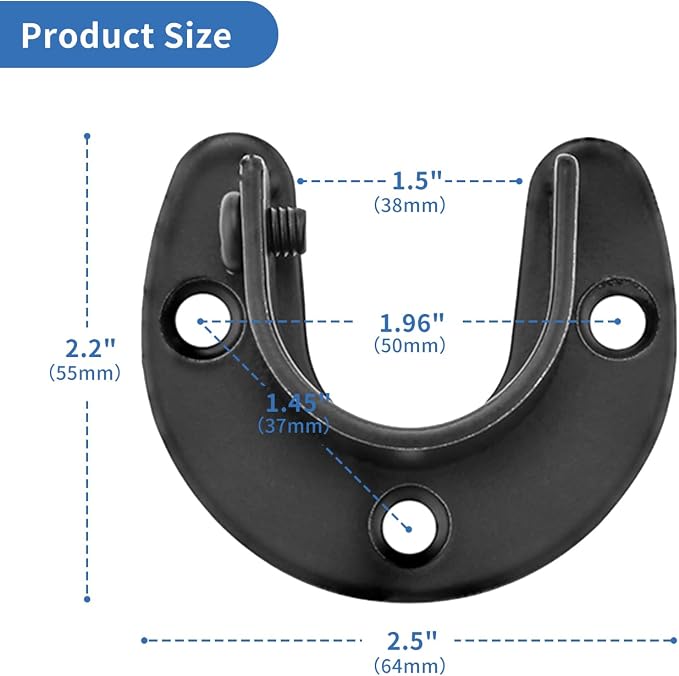 Rise age 1-1/2 Inch Closet Rod Brackets, Closet Rod Holders - Image 6