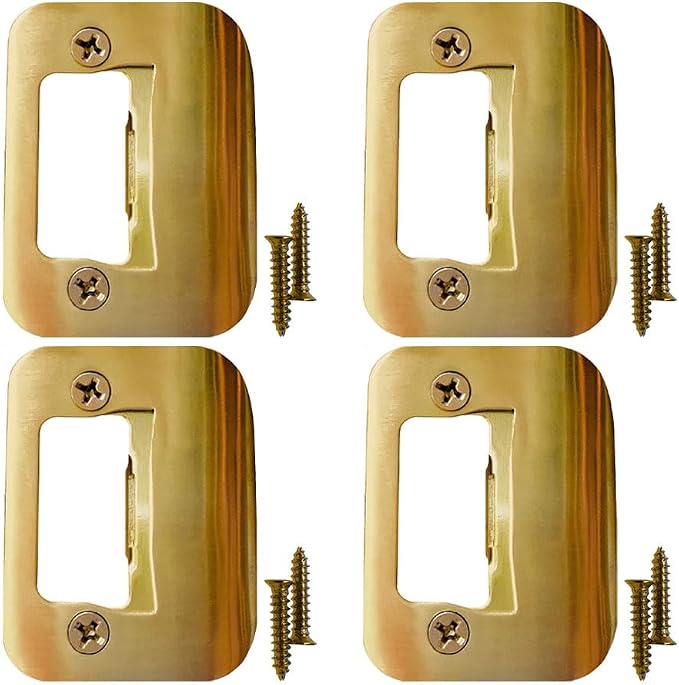 Gator Door Strike Plate 2-1/4" Latch Restorer, Bright Brass, No Chiseling - Image 8