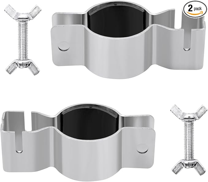 2 Pcs Adjustable Pipe and Drape Clamps 1.5" or 2" Brackets Stand | by Unknown
