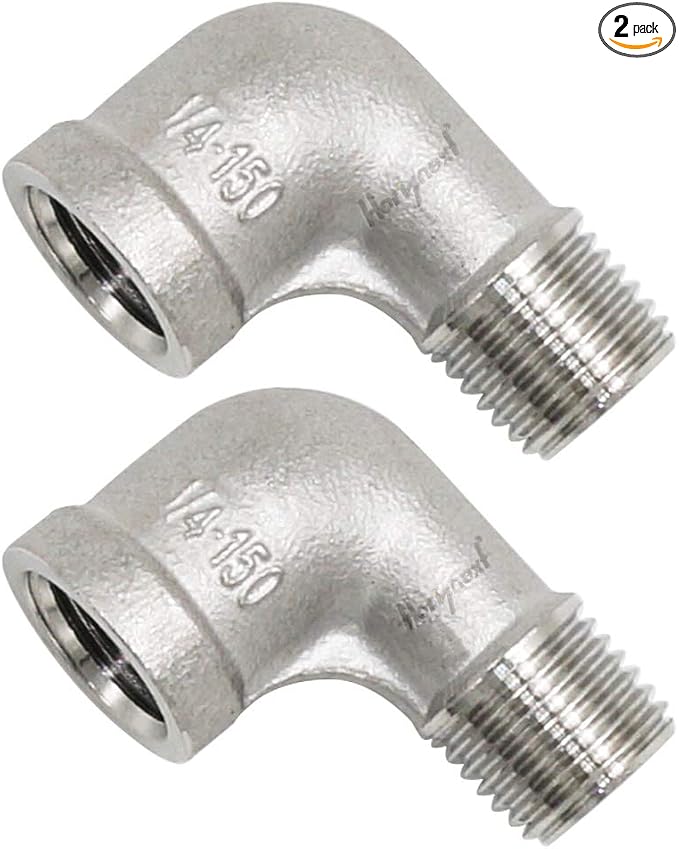 1/4'' NPT Stainless Steel Elbow Fitting, 90 Degree Elbow by Horiznext