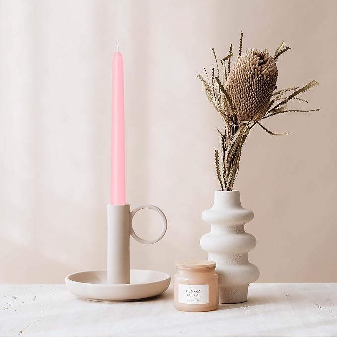 LYOBATH 4 Pack Pink Taper Candles - Image 3