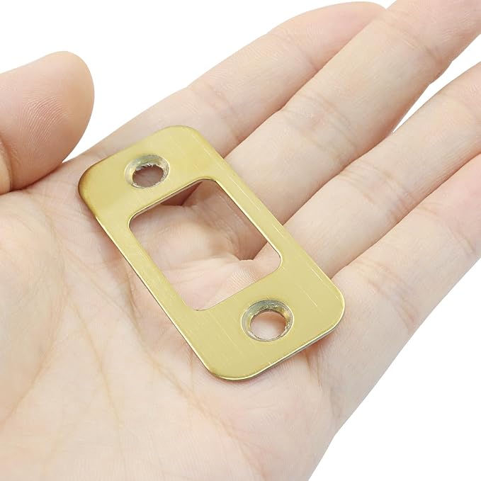 1 Pcs Gold Deadbolt Strike Plate, Door Latch Strike Plate, Silent Strike Plate - Image 4