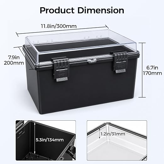 LeMotech Junction Box IP67 Waterproof Electrical Box ABS Plastic Hinged Shell - Image 3