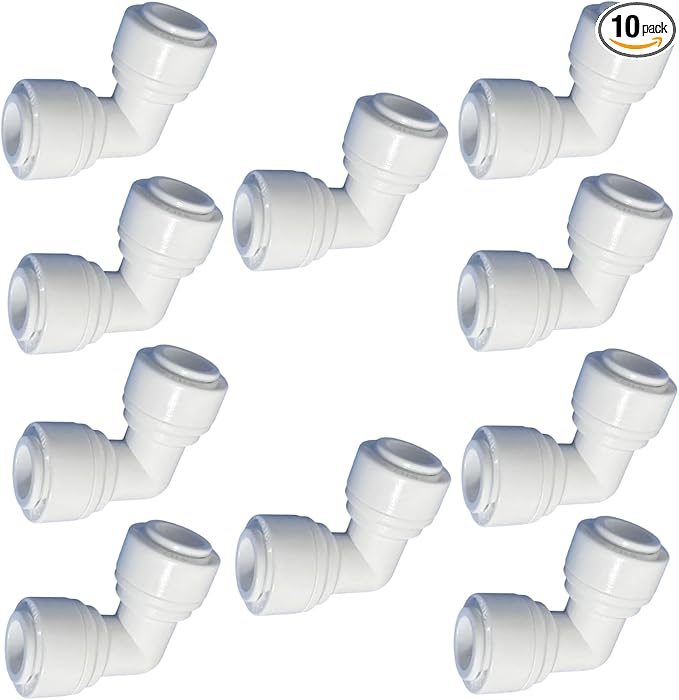 10 Pack 3/8 RO Tubing Elbow Connector 90 degree 3/8 Water Line Fittings Push to by Unknown