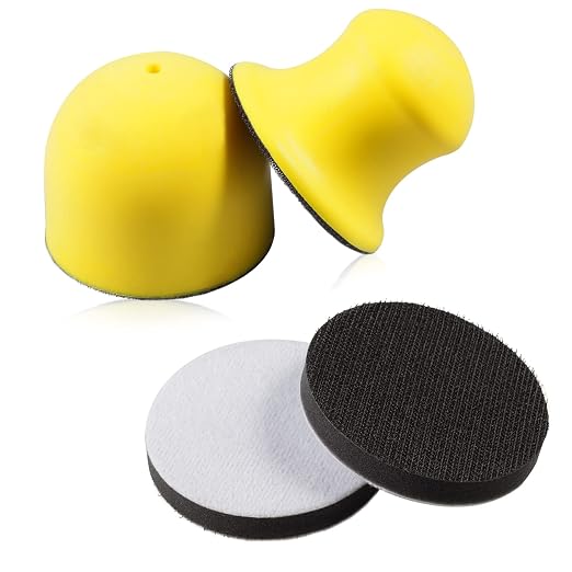 SPEEDWOX 4 Pack 3" Round Hand Sanding Blocks Hook and Loop Sanding Pad Includes by SPEEDWOX