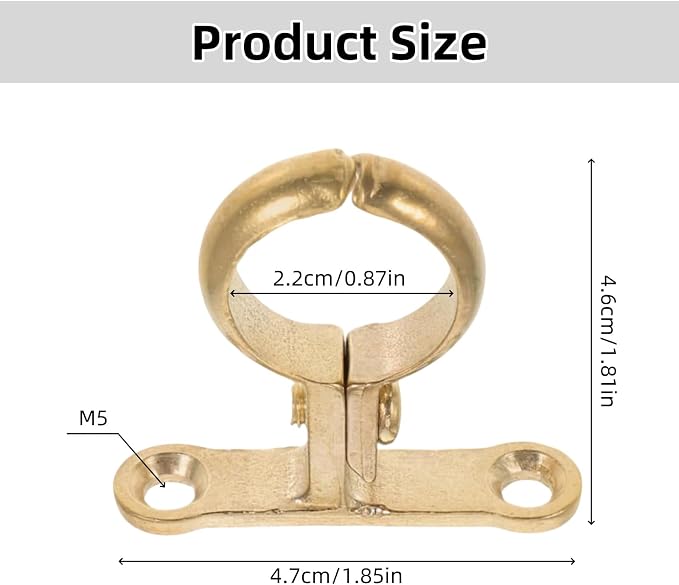 2 PCS Brass Pipe Holder Bracket Wall Mounted Water Tube Support Clamp Heavy - Image 2