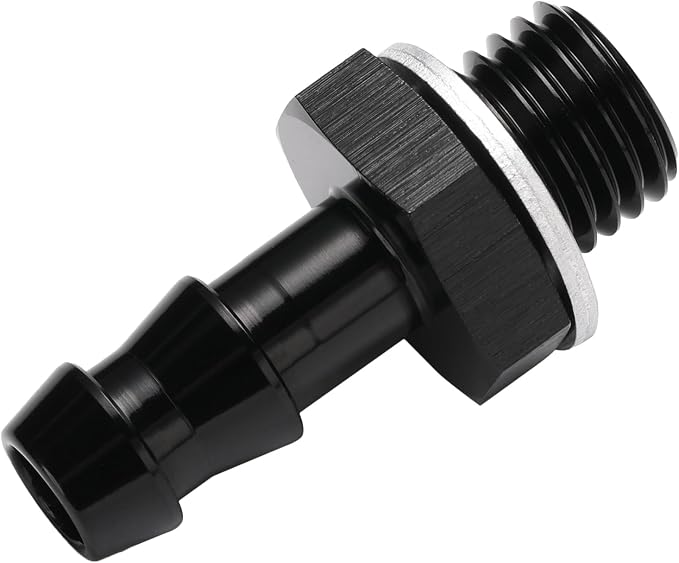 M12x1.5 Male Metric to 5/16 Barb Fuel Pump Outlet Adapter Fitting Aluminum Black - Image 5