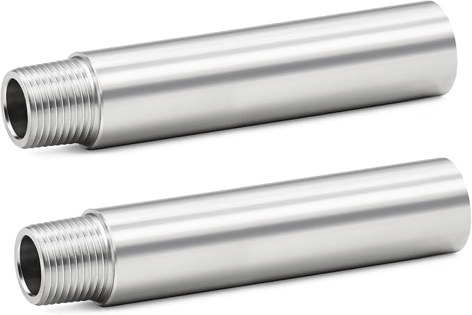 ChillWaves 304 Stainless Steel Pipe Fitting, Nipple Cast Pipe 3/8" NPT Male x by VisittheCHILLWAVES