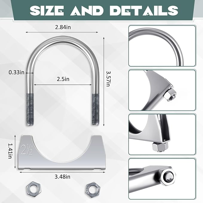 Geetery 2 Pack 2.5 Inch Swivel Style Exhaust Hangers | Heavy Duty Muffler Hanger - Image 3