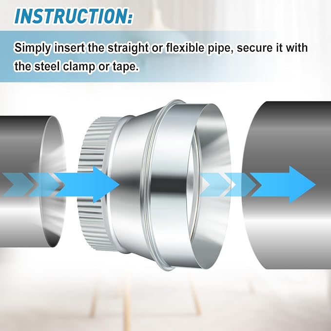 1 Pcs 7 Inch to 5 Inch Duct Reducer Increaser | Galvanized Steel Air Duct - Image 4
