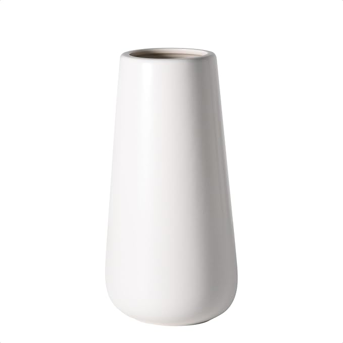 D'vine Dev 8 Inch Ceramic Flower Vase Matte Finishing, Minimalist Design by DvineDevPlanterPotsandStand