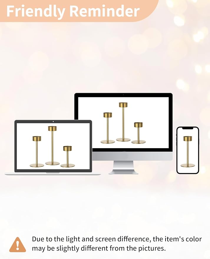 NUPTIO Candlestick Holders for Table Centerpiece, Tall Brass Taper Candle - Image 5