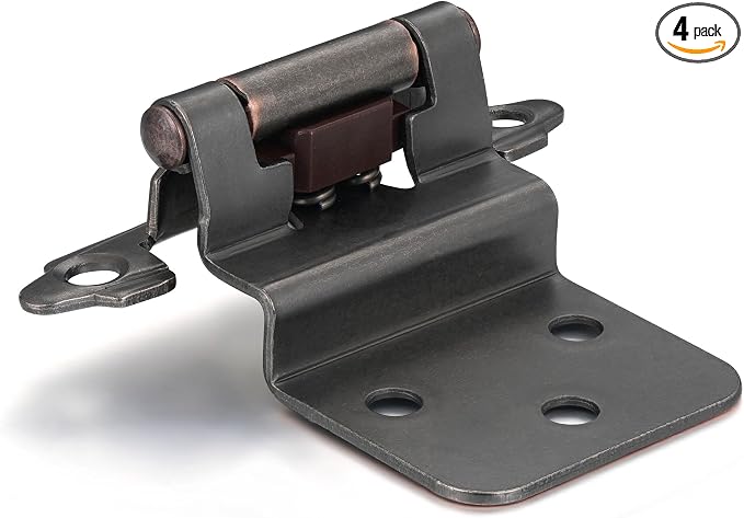 Oil Rubbed Bronze Cabinet Hinges, 3/8” Inset, 4 Pack | by Vallecloud
