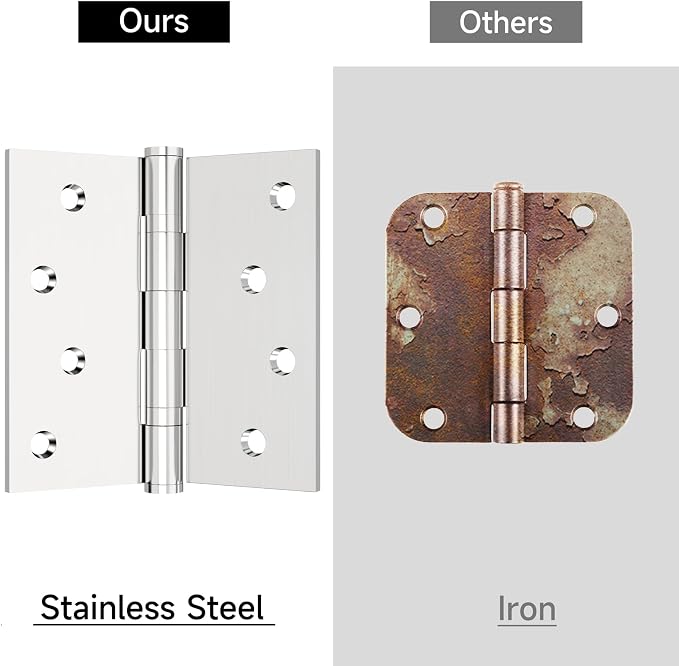 Bartuda Stainless Steel Ball Bearing Door Hinges, 4 Inch 3mm Thick, 3 Pack | - Image 3