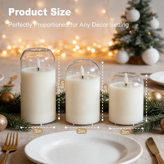 LEDHOLYT Rechargeable Glass Jar Flameless Candles, Realistic Flickering LED - Image 6