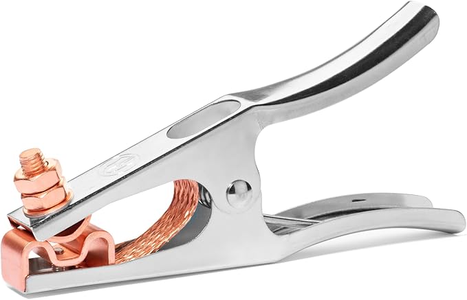 Spartan Power Welding Ground Clamp 400A Copper Plated Jaw, Braided Copper Shunt by SpartanPower