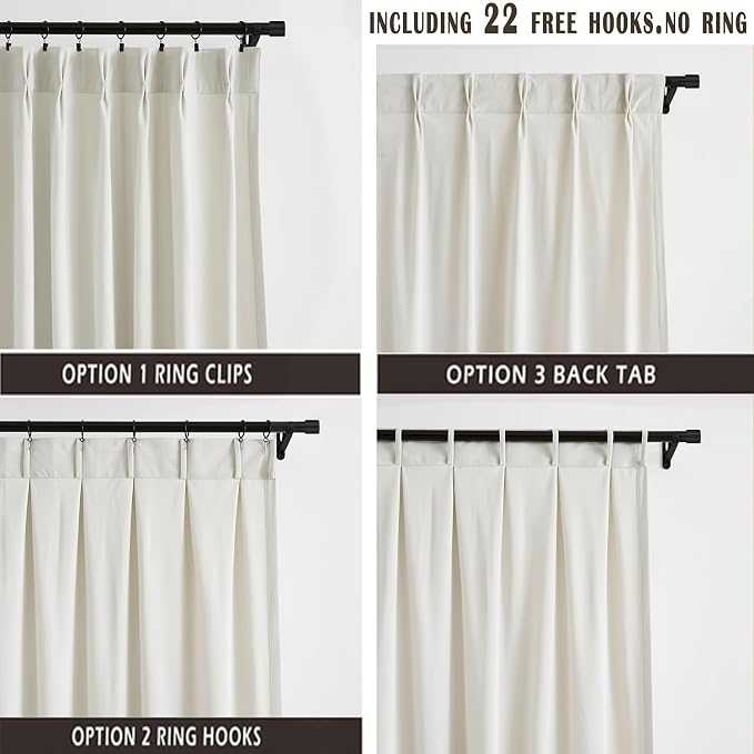 Kayne Studio Grayish White Velvet Pinch Pleated Back Tab Curtains 95 Inches | - Image 3