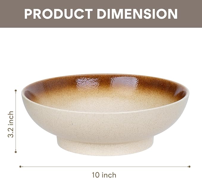 10" Decorative Bowl, Ceramic Fruit Bowl - Image 4