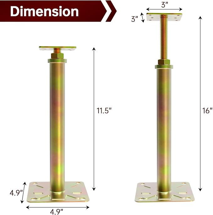 4 Pack House Jacks for Leveling Foundation Jacks for Leveling House Floor Jack - Image 3