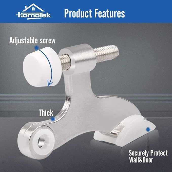 HOMOTEK 36 Pack Hinge Pin Satin Nickel Door Stopper, Adjustable Deluxe Heavy - Image 2